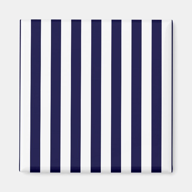 Imán Patrón de franja azul y blanca de la Marina clásic (Frente)
