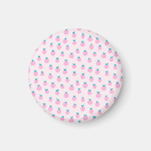 Imán Patrón de Fresa Sin Costuras - Lindo Rosa Pastel