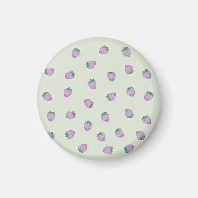 Imán Patrón de Fresas Moradas (Frente)