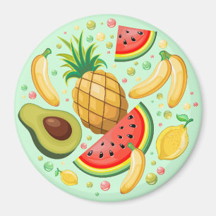 Imán Patrón de frutas de verano fresco