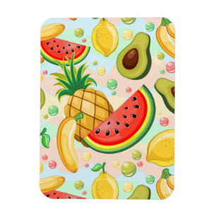 Imán Patrón de frutas de verano fresco