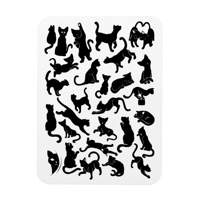 Imán Patrón de gato negro (Vertical)
