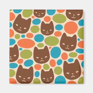 Imán Patrón de gatos de punto de polka