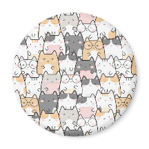 Patrón de gatos lindos kawaii sin costuras