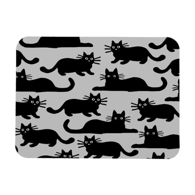 Imán Patrón de gatos negros (Horizontal)