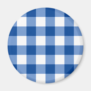 Imán Patrón de gingham azul