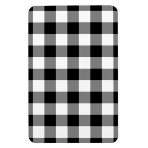 Imán Patrón de Gingham blanco y negro