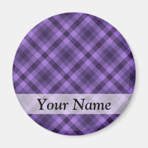 Imán Patrón de gingham púrpura