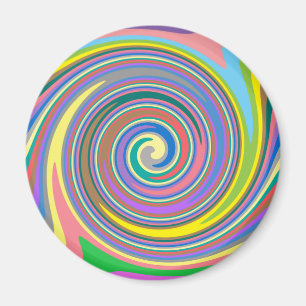 Imán Patrón de giro arcoiris colorido