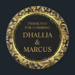 Imán Patrón De Gótico Negro Y Oro<br><div class="desc">Patrón De Gótico Negro Y Oro</div>