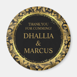 Imán Patrón De Gótico Negro Y Oro