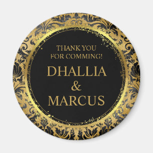 Imán Patrón De Gótico Negro Y Oro