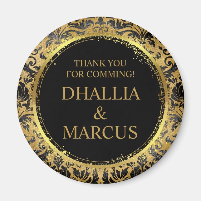 Imán Patrón De Gótico Negro Y Oro (Frente)