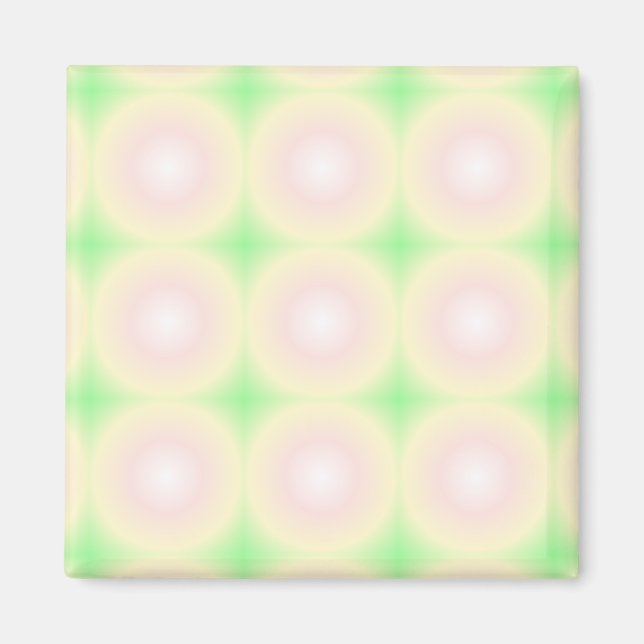 Imán Patrón de gradiente óptico 3D blanco Rosa verde pá (Frente)