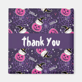 Imán Patrón de Halloween de gatos y calabazas