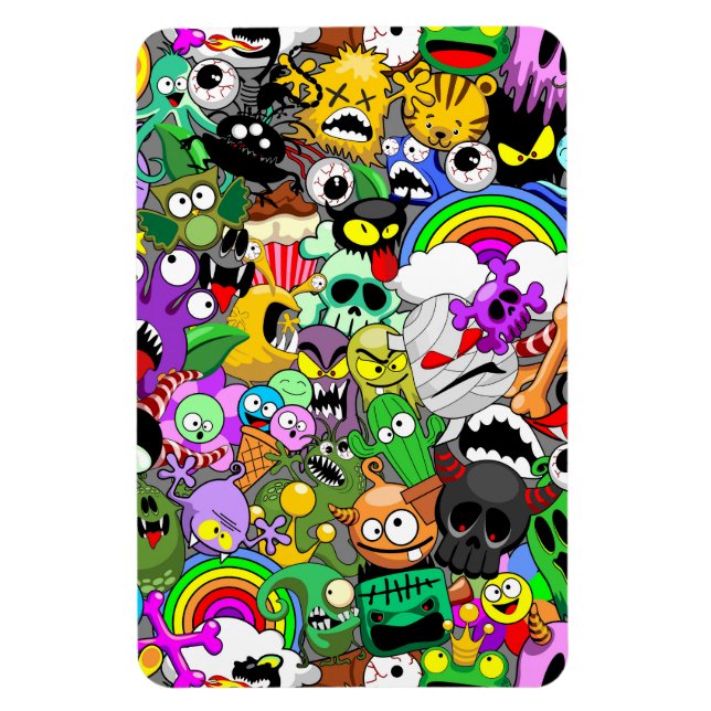 Imán Patrón de Halloween de personajes adorables (Vertical)