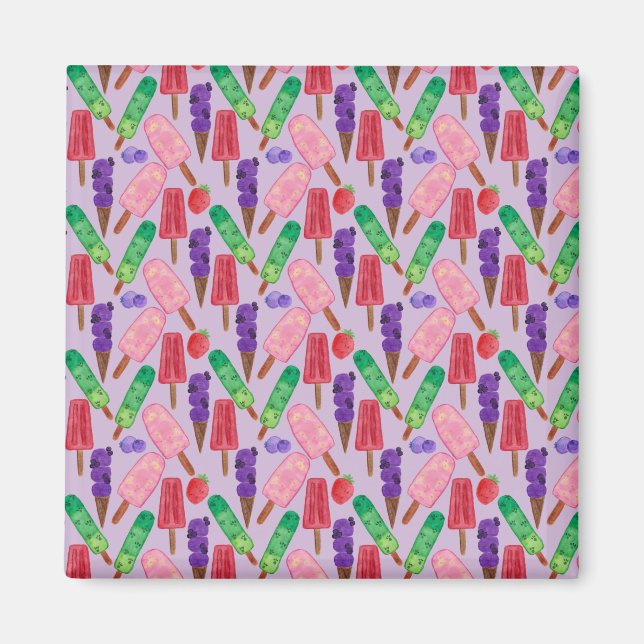 Imán Patrón de helado | Patrón de las lolias | langosta (Frente)