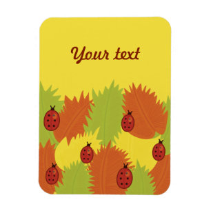 Imán Patrón De Hojas De Otoño De Texto De personalizado