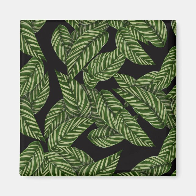 Imán Patrón de hojas tropicales (Frente)