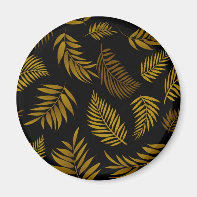 Imán Patrón de hojas tropicales 14 (Frente)