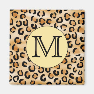 Imán Patrón de impresión de monograma Leopardo person