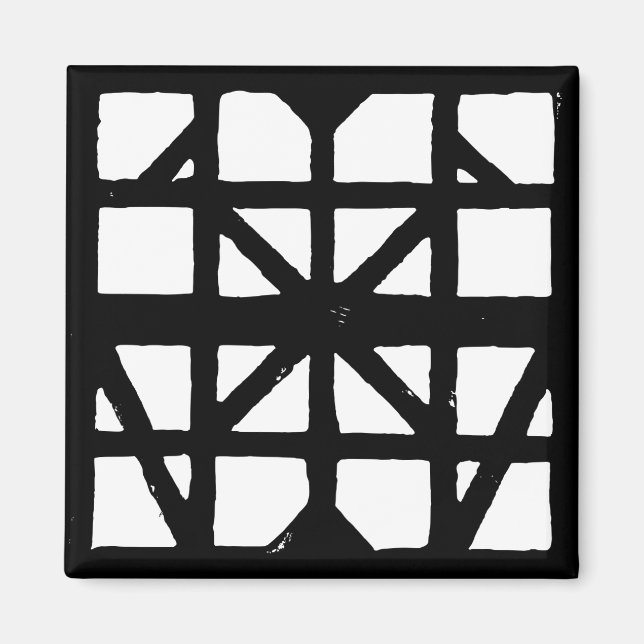 Imán Patrón de la casa de media madera en alemán blanco (Frente)