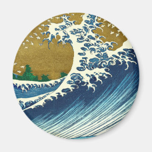Imán Patrón de la Gran Ola de Hokusai: Arte Ukiyo-e Jap