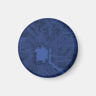 Imán Patrón de la tarjeta madre azul geek