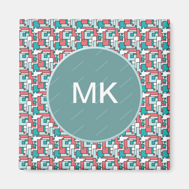 Imán Patrón de ladrillo retro (Frente)