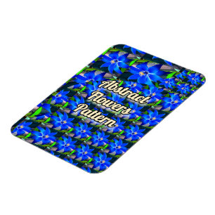 Imán Patrón de las flores azules profundas