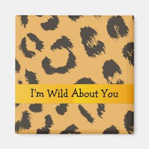 Imán Patrón de leopardo con dicho adorable