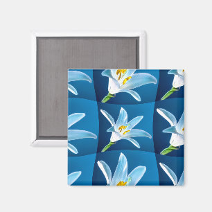 Imán Patrón de Lily Blanca con Encanto