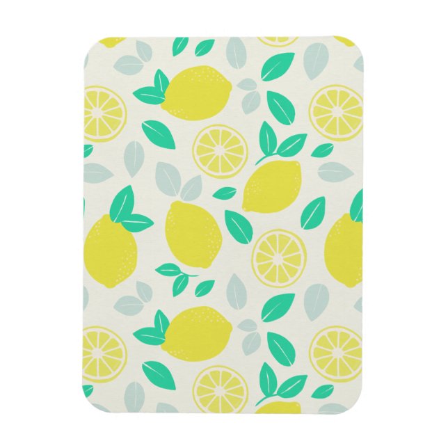 Imán Patrón de limón de verano en crema (Vertical)