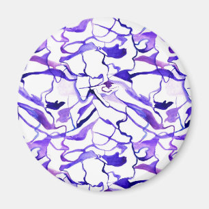 Imán Patrón de líneas abstractas de acuarela violeta