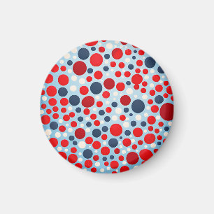 Imán Patrón de lunares rojos y azules