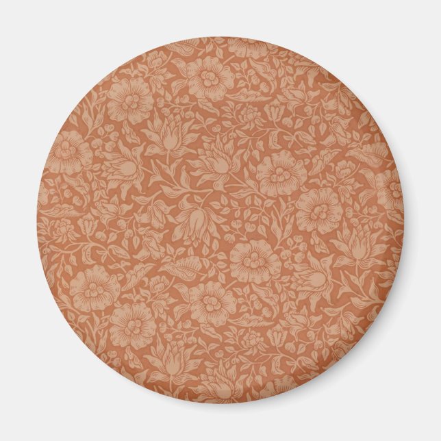 Imán Patrón de Malva de William Morris: Floral Terracot (Frente)