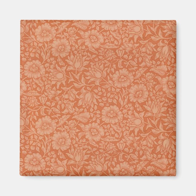 Imán Patrón de Malva de William Morris: Floral Terracot (Frente)