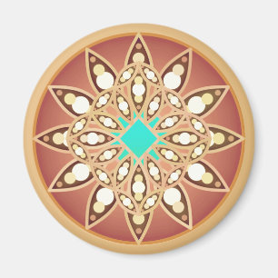 Imán Patrón de Mandala en caramelo y chocolate