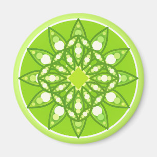 Imán Patrón de Mandala en tonos verde cal