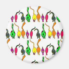 Imán Patrón de manguitos de gato coloridos