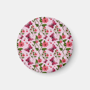 Imán Patrón de Mariposa Cereza Lindo, Fruta Kawaii Bril