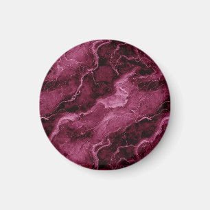 Imán Patrón de mármol en magenta oscuro y rosa