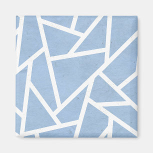 Imán Patrón de mosaico azul pálido y blanco