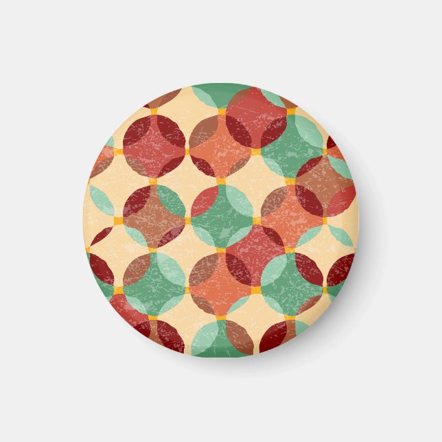 Imán Patrón de mosaico circular, ilustracion geométrico (Frente)
