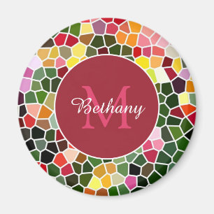 Imán Patrón de mosaico colorido personalizado