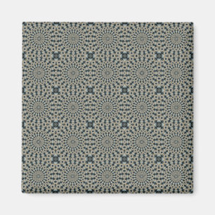 Imán Patrón de mosaico de círculo Verde azulado y gris