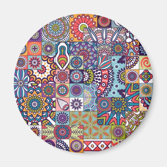 Imán Patrón de mosaico de Mandala (Frente)