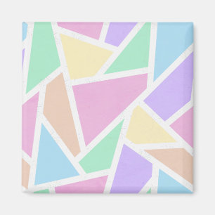 Imán Patrón de mosaico del arcoiris pastel