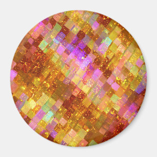 Imán Patrón de mosaico iridiscente dorado