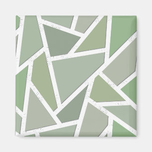 Imán Patrón de mosaico verde oliva